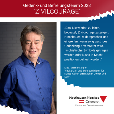 Virtuelles Gedenken Statement Mag. Werner Kogler, Vizekanzler und Bundesminister für Kunst, Kultur, öffentlichen Dienst und Sport