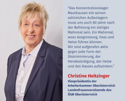 Virtuelles Gedenken Statement Christine Heitzinger, Vizepräsidentin der AK Oberösterreich und Landesfrauenvorsitzende des ÖGB Oberösterreich