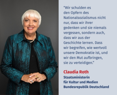 Virtuelles Gedenken Statement Claudia Roth, Staatsministerin für Kultur und Medien der Bundesrepublik Deutschland