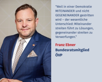 Virtuelles Gedenken Statement Bundesratsmitglied Mag. Franz Ebner, ÖVP