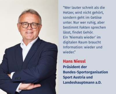 Virtuelles Gedenken Statement Hans Niessl, Präsident der Bundes-Sportorganisation Sport Austria und Landeshauptmann von Burgenland a.D.
