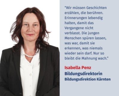 Virtuelles Gedenken Statement HRin Mag.a Isabella Penz, Bildungsdirektorin der Bildungsdirektion Kärnten