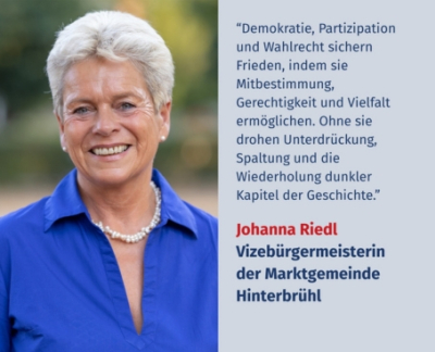 Virtuelles Gedenken Statement Johanna Riedl, Vizebürgermeisterin der Marktgemeinde Hinterbrühl
