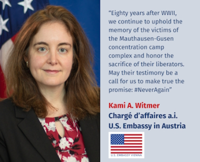Virtuelles Gedenken Statement Kami Witmer, Chargé d'affaires a.i., U.S. Embassy in Austria