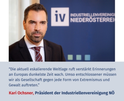 Virtuelles Gedenken Statement Kari Ochsner, Präsident der Industriellenvereinigung Niederösterreich