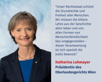 Virtuelles Gedenken Statement Mag.a Katharina Lehmayer, Präsidentin des Oberlandesgerichts Wien