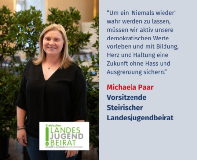 Virtuelles Gedenken Statement Michaela Paar, Vorsitzende Steirischer Landesjugendbeirat