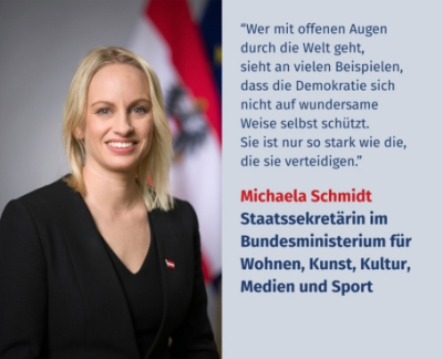 Virtuelles Gedenken Statement MMag.a Michaela Schmidt, Staatssekretärin im Bundesministerium für Wohnen, Kunst, Kultur, Medien und Sport