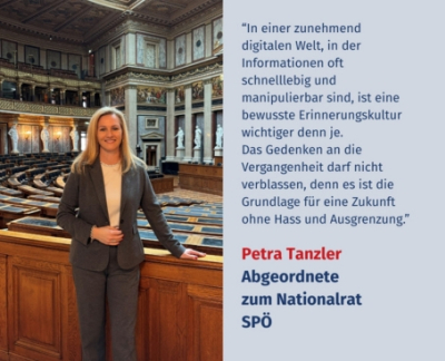 Virtuelles Gedenken Statement Petra Tanzler, Abgeordnete zum Nationalrat, SPÖ