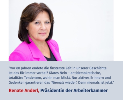 Virtuelles Gedenken Statement Renate Anderl, Präsidentin der Arbeiterkammer