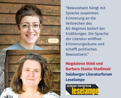 Virtuelles Gedenken Statement Magdalena Stieb und Barbara Stasta-Stadlmair vom Salzburger Literaturforum Leselampe