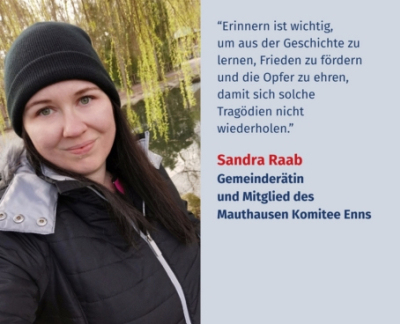 Virtuelles Gedenken Statement Sandra Raab, Gemeinderätin und Mitglied des Mauthausen Komitee Enns