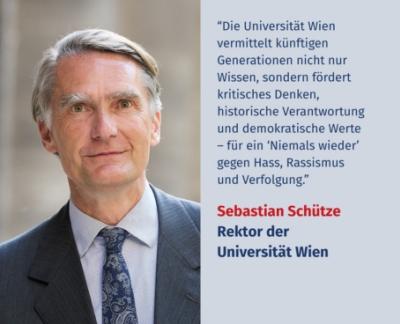 Virtuelles Gedenken Statement Univ.-Prof. Dr. Sebastian Schütze, Rektor der Universität Wien