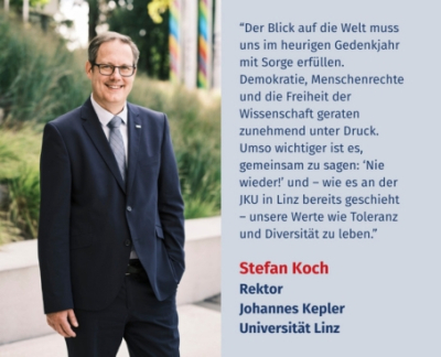 Virtuelles Gedenken Statement Univ.-Prof. Dr. Stefan Koch, Rektor der Johannes Kepler Universität Linz