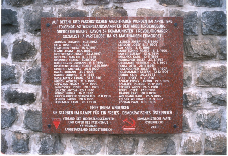 Gedenktafel Klagemauer KZ-Gedenkstätte Mauthausen