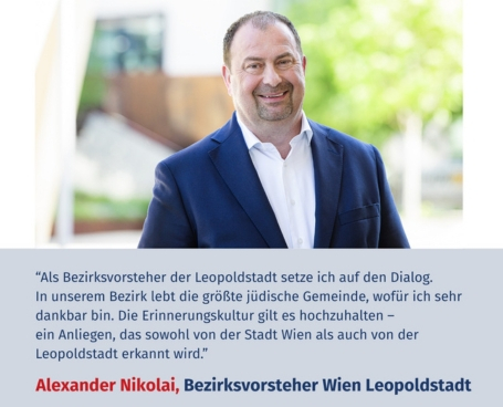 Virtuelles Gedenken Statement Alexander Nikolai, Bezirksvorsteher von Wien Leopoldstadt, SPÖ