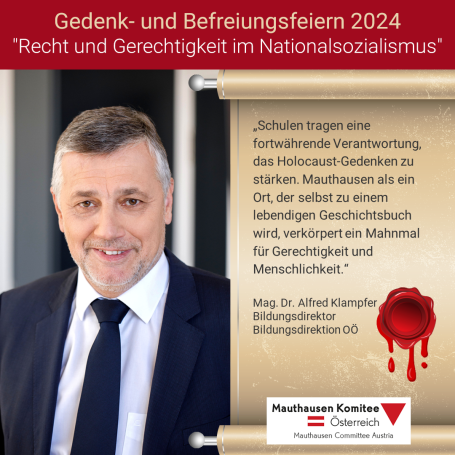 Virtuelles Gedenken Statement HR Mag. Dr. Alfred Klampfer, Bildungsdirektor der Bildungsdirektion Oberösterreich