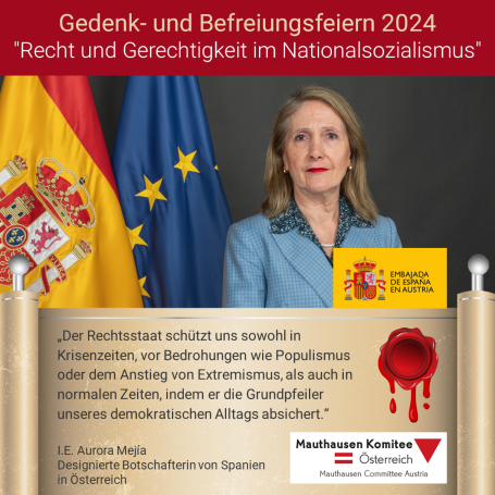 Virtuelles Gedenken Statement I.E. Aurora Mejía, designierte Botschafterin von Spanien in Österreich
