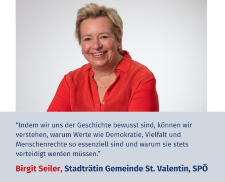 Virtuelles Gedenken Statement Birgit Seiler, Stadträtin in St. Valentin (SPÖ)