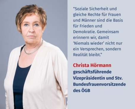 Virtuelles Gedenken Statement Christa Hörmann, geschäftsführende Vizepräsidentin und Stv. Bundesfrauenvorsitzende des ÖGB