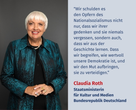 Virtuelles Gedenken Statement Claudia Roth, Staatsministerin für Kultur und Medien der Bundesrepublik Deutschland