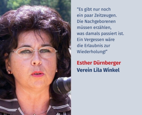 Virtuelles Gedenken Statement Esteher Dürnberger, Verein Lila Winkel