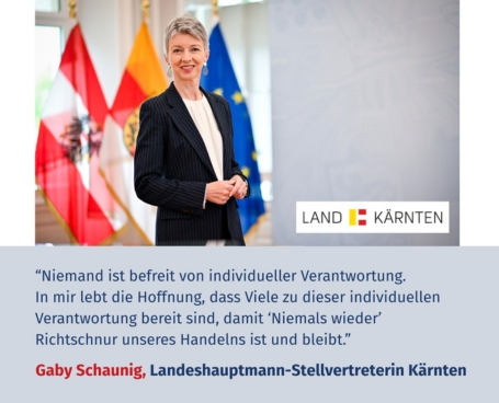 Virtuelles Gedenken Statement Dr.in Gaby Schaunig, Landeshauptmann-Stellvertreterin von Kärnten