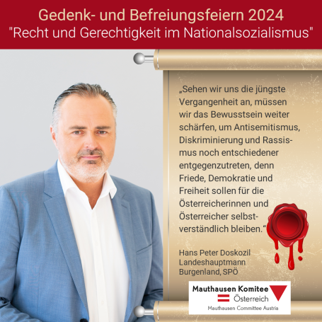 Virtuelles Gedenken Statement Hans Peter Doskozil, Landeshauptmann Burgenland, SPÖ
