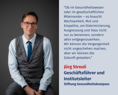Virtuelles Gedenken Statement Jürg C. Streuli, PD Dr. med. PhD, Geschäftsführer und Institutsleiter, Stiftung Gesundheitskompass