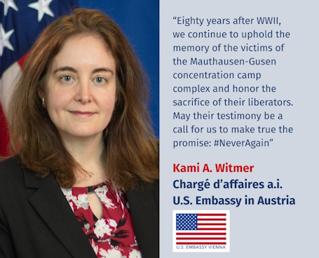 Virtuelles Gedenken Statement Kami Witmer, Chargé d'affaires a.i., U.S. Embassy in Austria