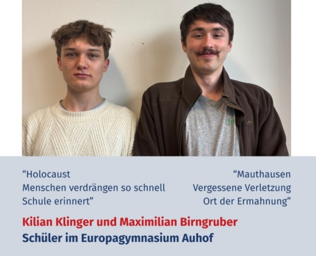 Virtuelles Gedenken Statement Kilian Klinger und Maximilian Birngruber, Schüler im Europagymnasium Auhof