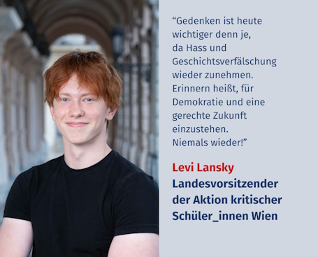 Virtuelles Gedenken Statement Levi Lansky, Landesvorsitzender der Aktion kritischer Schüler_innen Wien