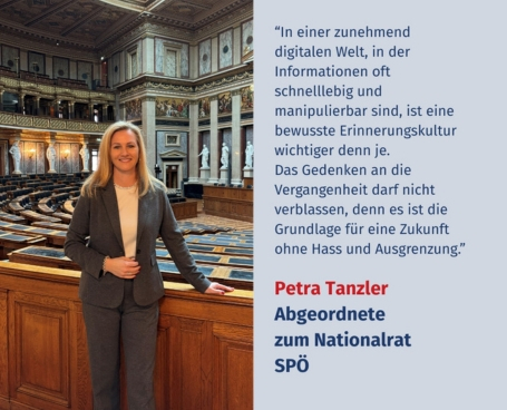 Virtuelles Gedenken Statement Petra Tanzler, Abgeordnete zum Nationalrat, SPÖ