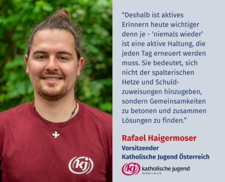 Virtuelles Gedenken Statement Rafael Haigermoser, Vorsitzender Katholische Jugend Österreich