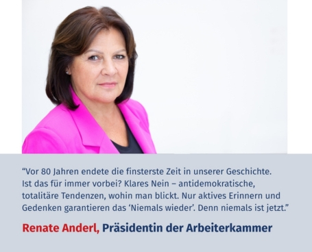 Virtuelles Gedenken Statement Renate Anderl, Präsidentin der Arbeiterkammer