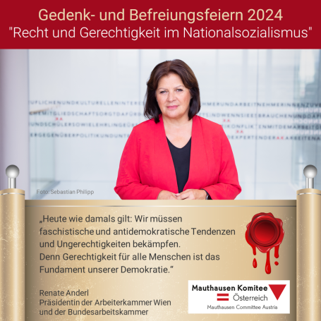 Virtuelles Gedenken Statement Renate Anderl, Präsidentin der Arbeiterkammer Wien und der Bundesarbeitskammer