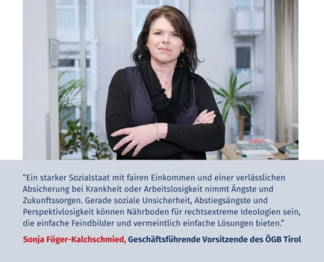 Virtuelles Gedenken Statement Sonja Föger-Kalchschmied, Bakk., geschäftsführende Vorsitzende des ÖGB Tirol