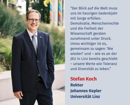 Virtuelles Gedenken Statement Univ.-Prof. Dr. Stefan Koch, Rektor der Johannes Kepler Universität Linz