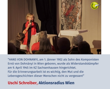 Virtuelles Gedenken Statement Uschi Schreiber, Geschäftsführerin des Aktionsradius Wien