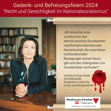 Virtuelles Gedenken Statement Veronica Kaup-Hasler, Amtsführende Stadträtin in Wien für Kultur und Wissenschaft