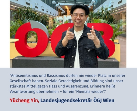 Virtuelles Gedenken Statement Yücheng Yin, Landesjugendsekretär der Österreichischen Gewerkschaftsjugend Wien